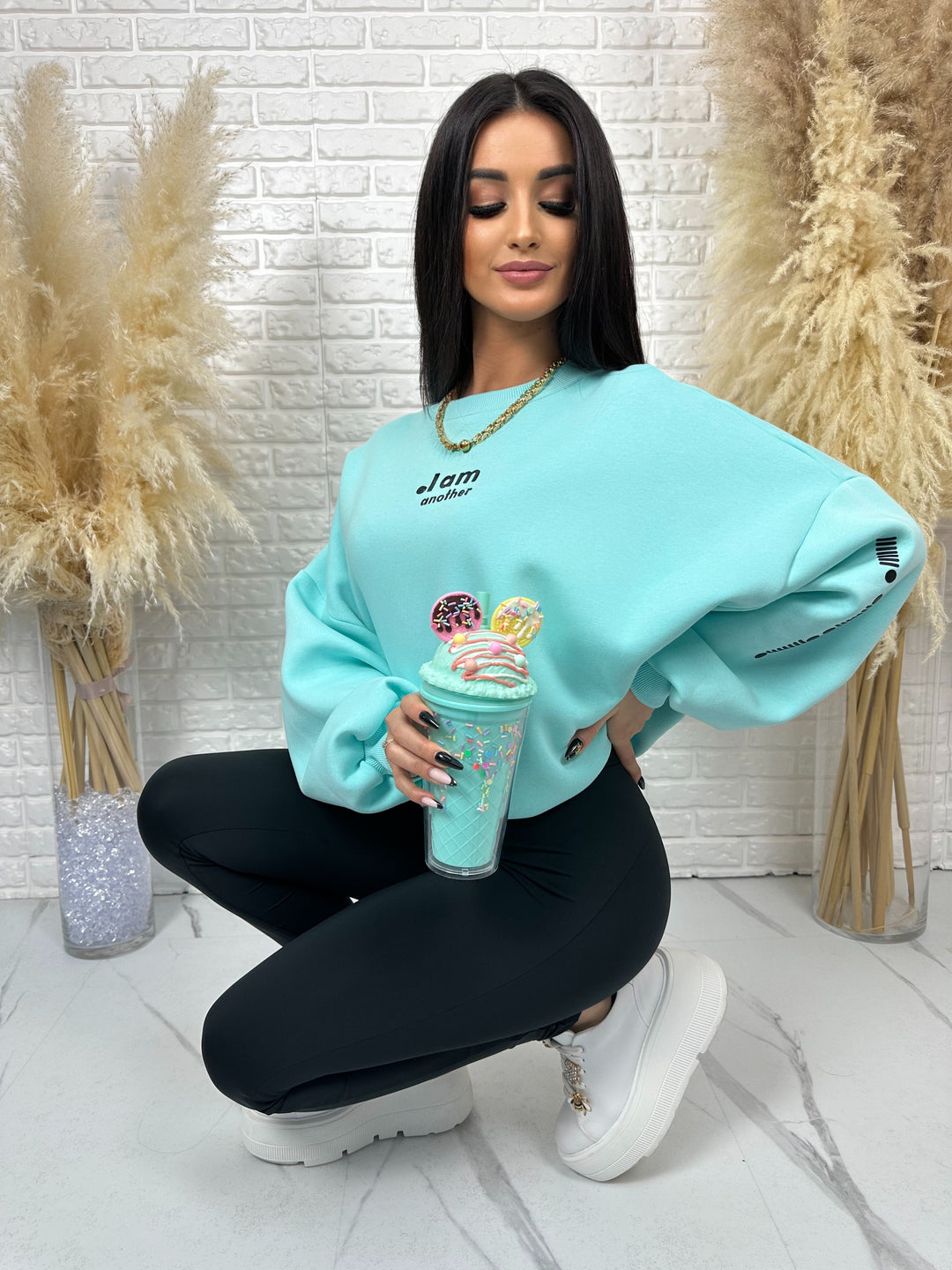 Komplet dresowy POWER - mięsista bawełniana bluza + leginsy