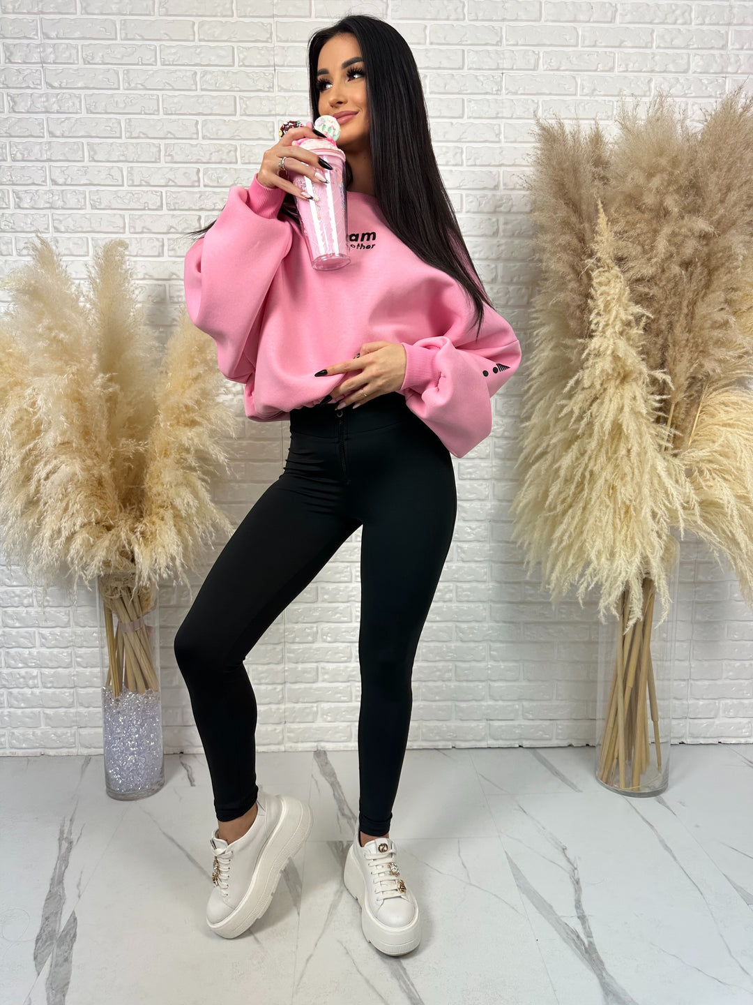 Komplet dresowy POWER - mięsista bawełniana bluza + leginsy