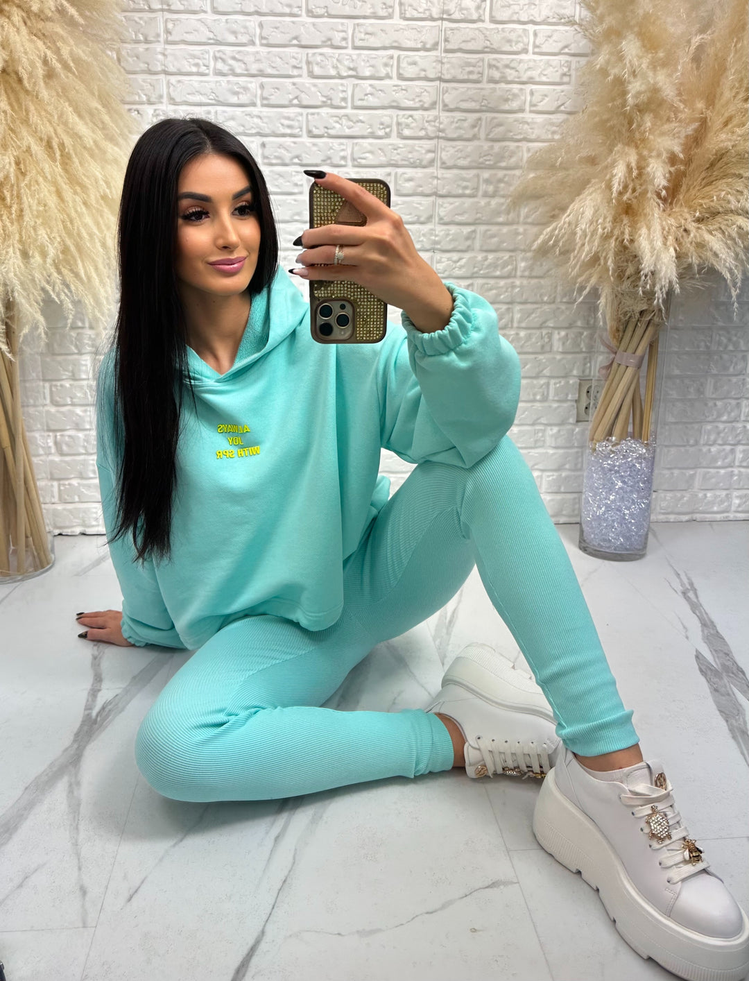 Kompet dresowy ALWAYS - szeroka bluza i prążkowane leginsy z wysokim stanem