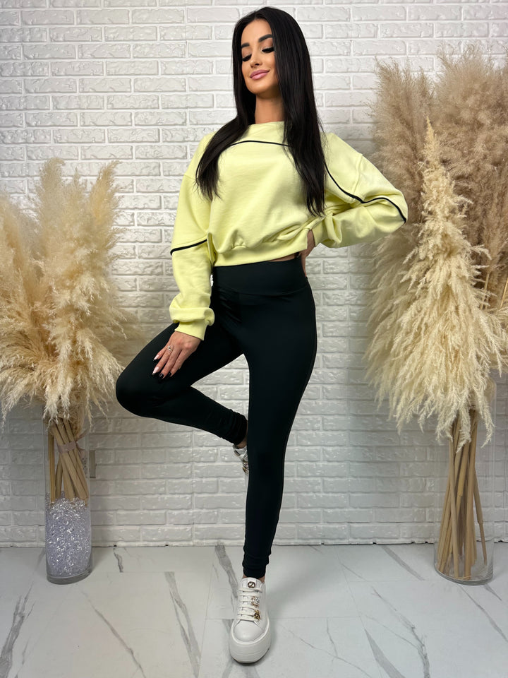 Komplet dresowy LA FEMME - szeroka bluza i leginsy push-up