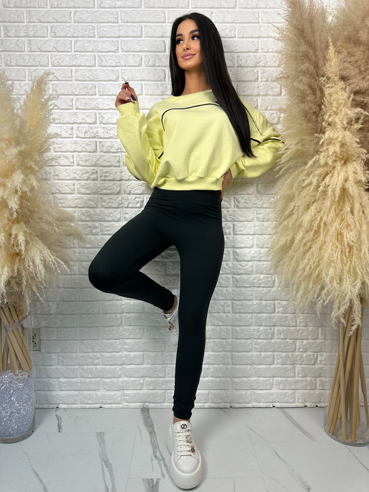 Komplet dresowy LA FEMME - szeroka bluza i leginsy push-up