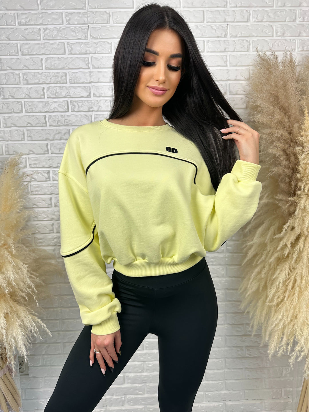 Komplet dresowy LA FEMME - szeroka bluza i leginsy push-up