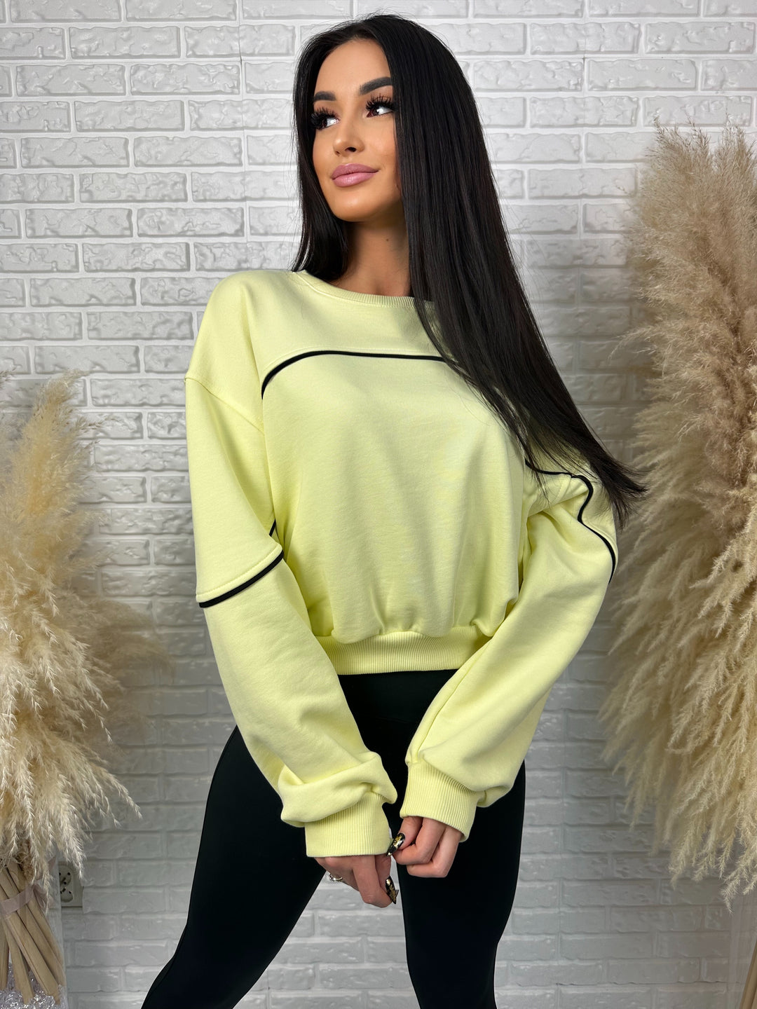 Komplet dresowy LA FEMME - szeroka bluza i leginsy push-up