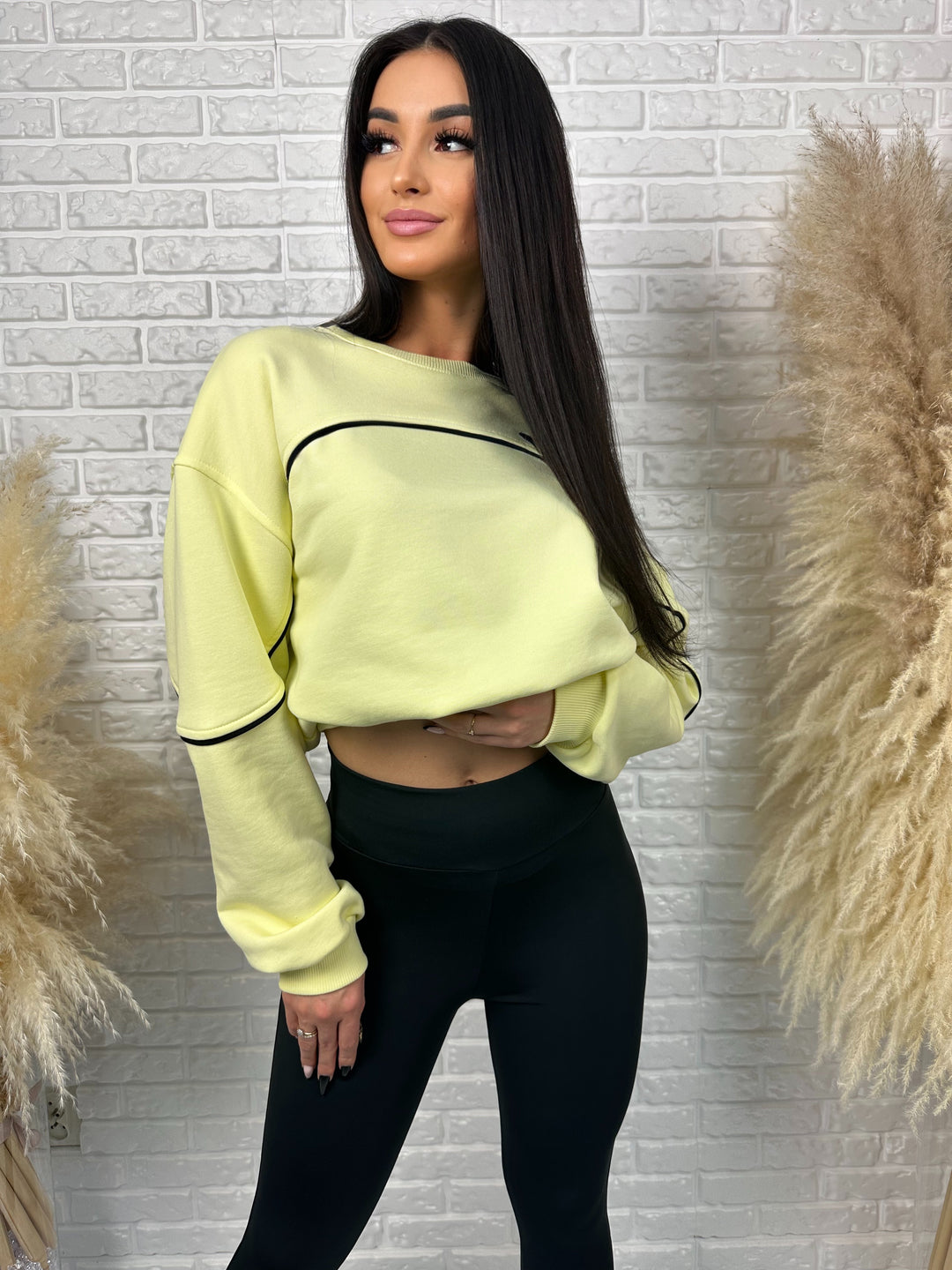 Komplet dresowy LA FEMME - szeroka bluza i leginsy push-up