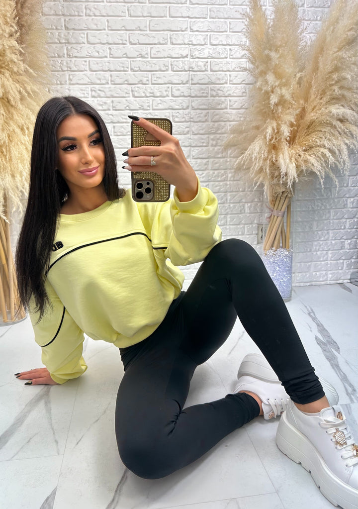 Komplet dresowy LA FEMME - szeroka bluza i leginsy push-up