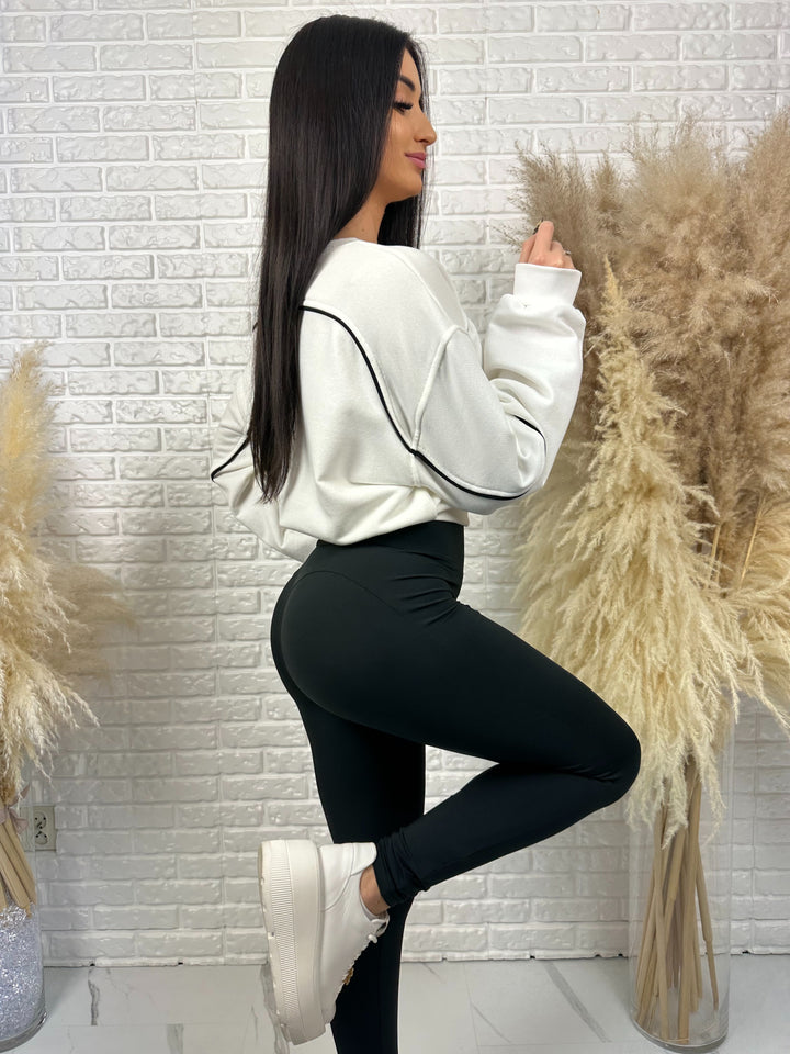 Komplet dresowy LA FEMME - szeroka bluza i leginsy push-up