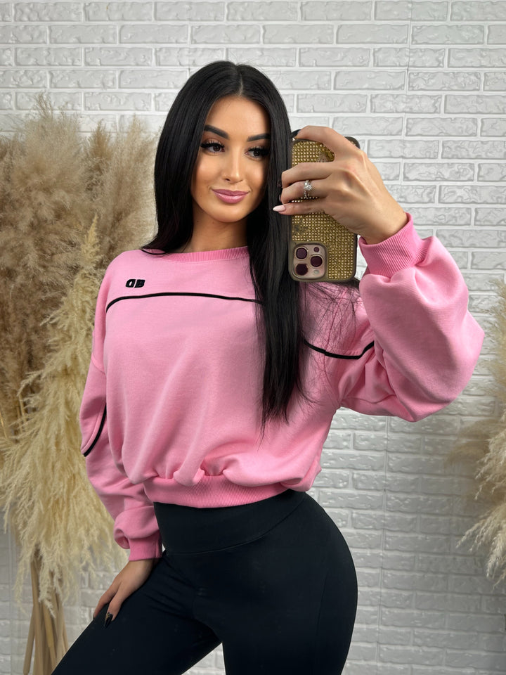 Komplet dresowy LA FEMME - szeroka bluza i leginsy push-up