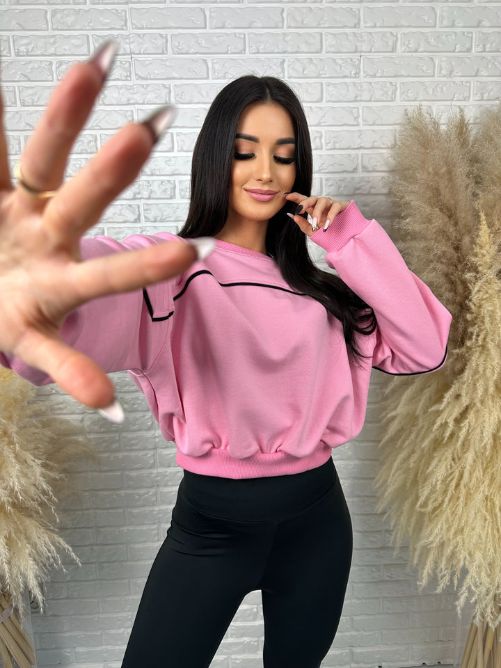 Komplet dresowy LA FEMME - szeroka bluza i leginsy push-up