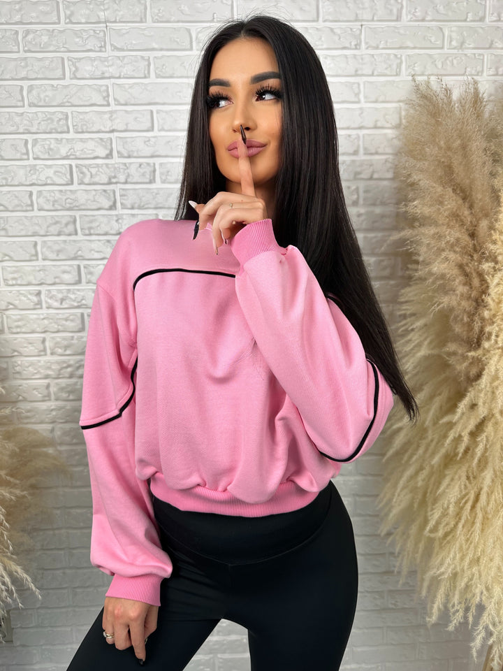 Komplet dresowy LA FEMME - szeroka bluza i leginsy push-up