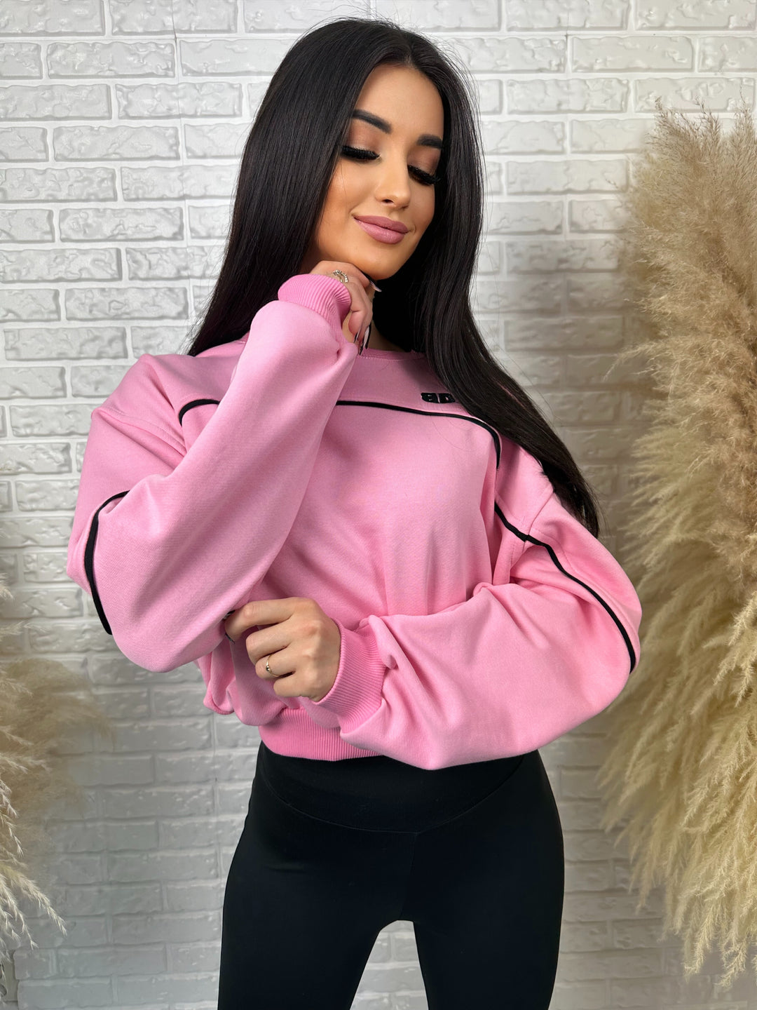 Komplet dresowy LA FEMME - szeroka bluza i leginsy push-up