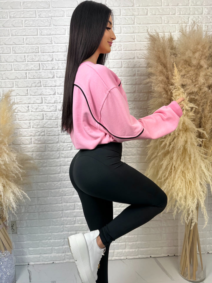 Komplet dresowy LA FEMME - szeroka bluza i leginsy push-up