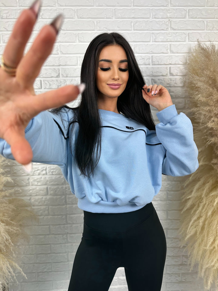 Komplet dresowy LA FEMME - szeroka bluza i leginsy push-up