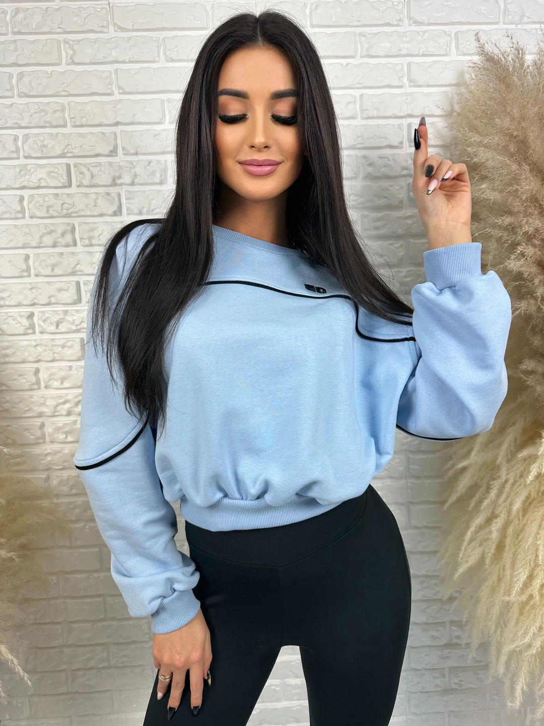 Komplet dresowy LA FEMME - szeroka bluza i leginsy push-up