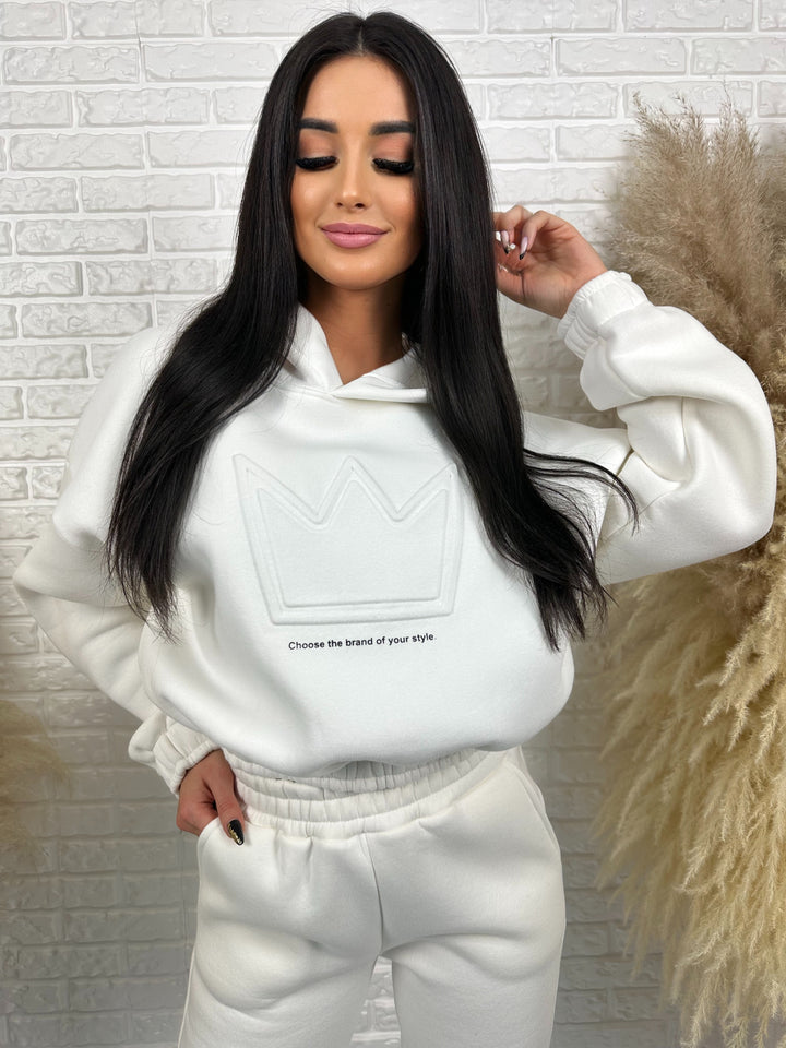 Komplet dresowy QUEEN - dres ocieplany z motywem korony