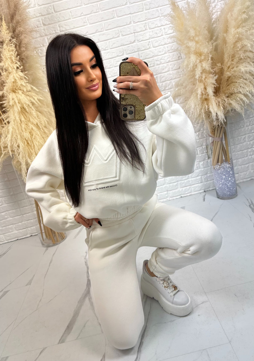 Komplet dresowy QUEEN - dres ocieplany z motywem korony