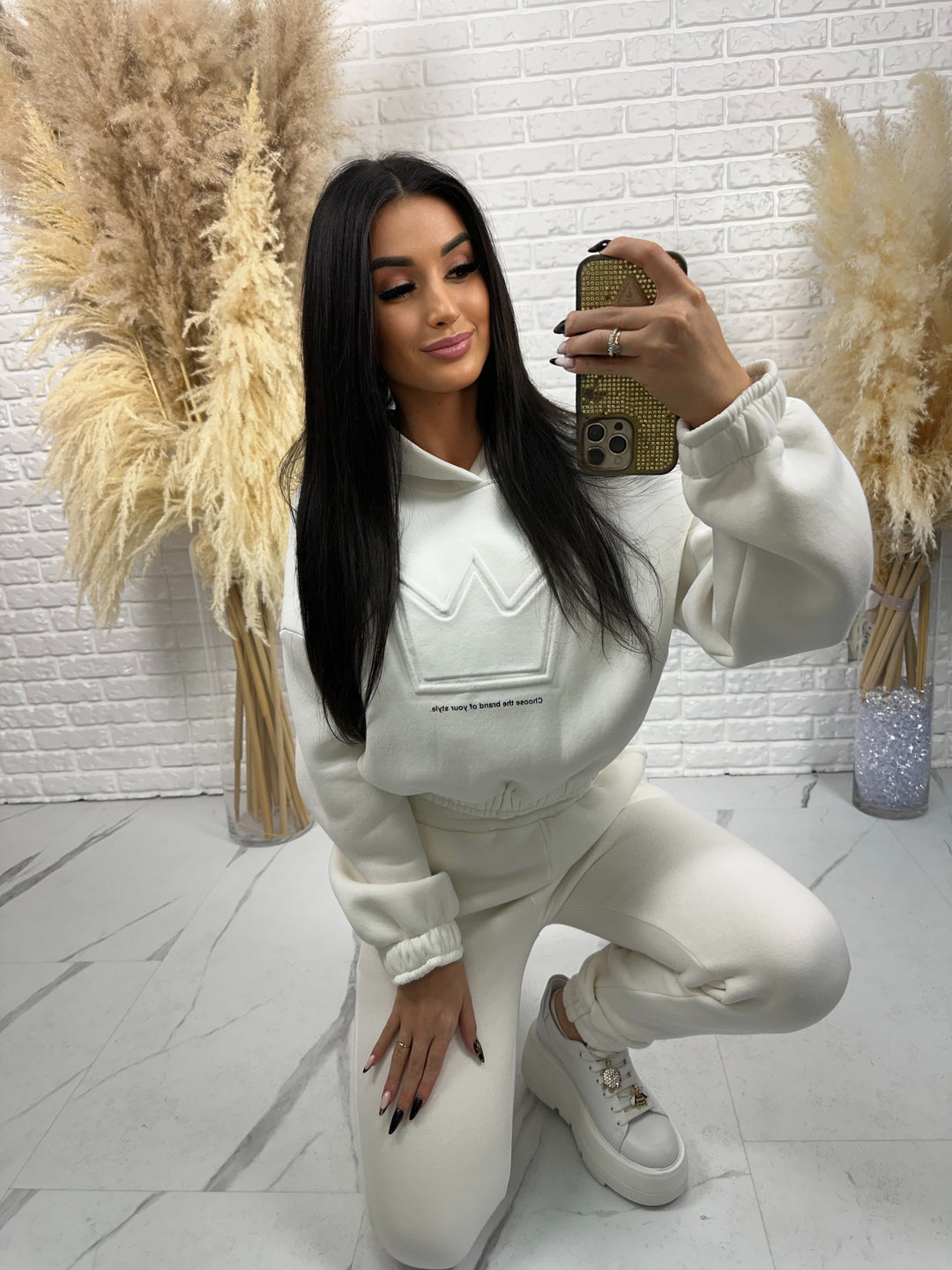 Komplet dresowy QUEEN - dres ocieplany z motywem korony