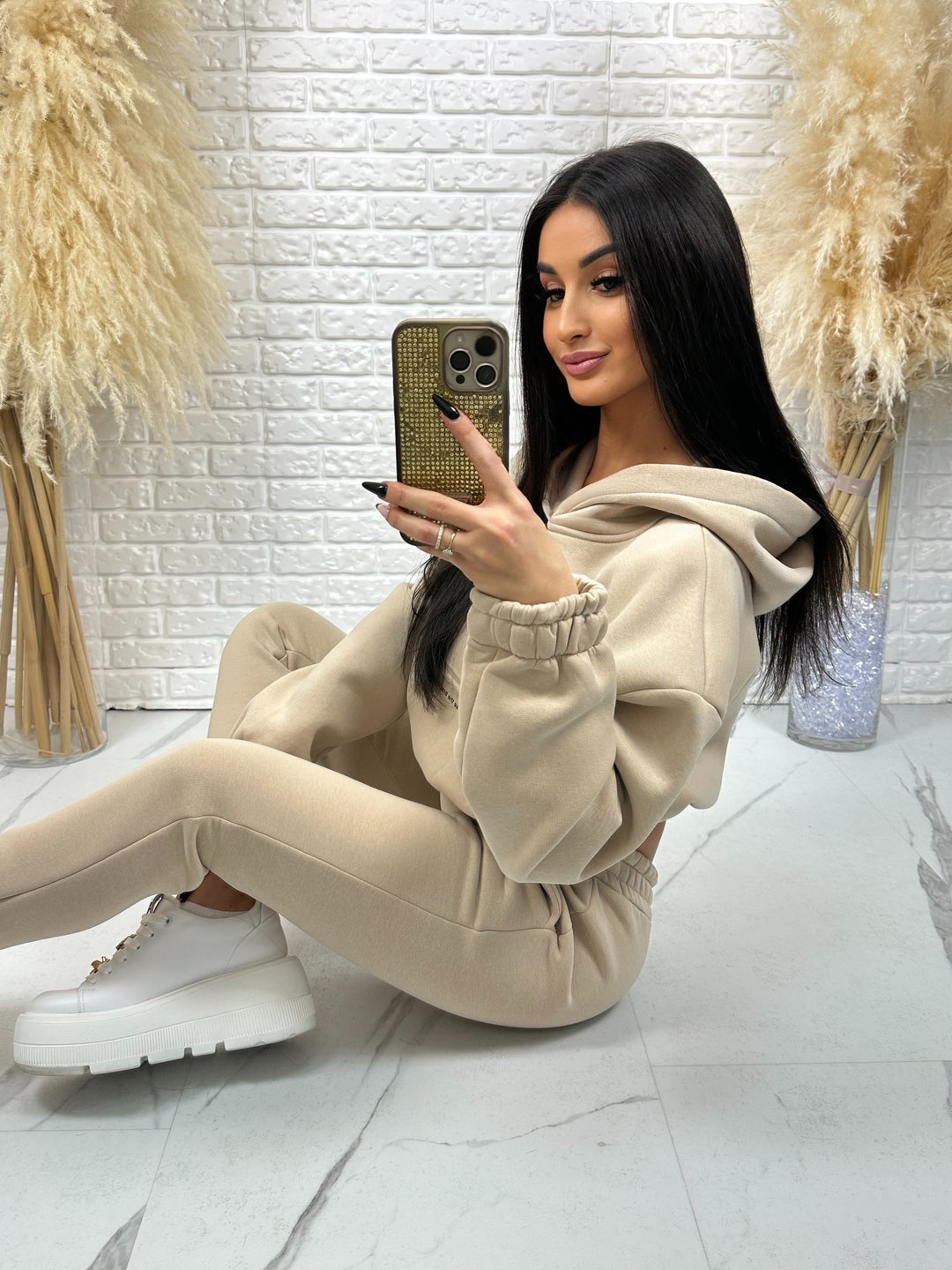 Komplet dresowy QUEEN - dres ocieplany z motywem korony