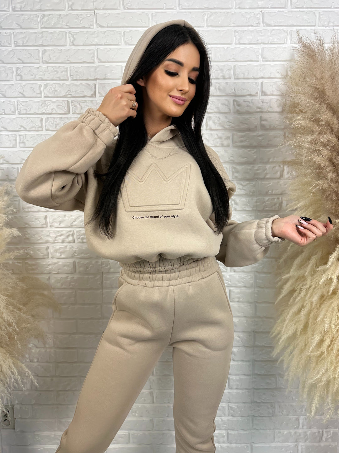 Komplet dresowy QUEEN - dres ocieplany z motywem korony