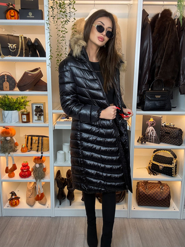 PŁASZCZ LA VIE długi, pikowany z kaprutem