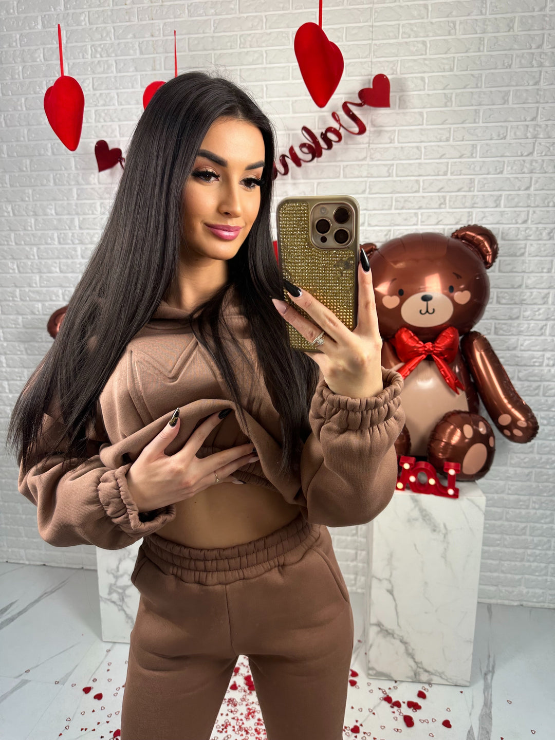 Komplet dresowy QUEEN - dres ocieplany z motywem korony