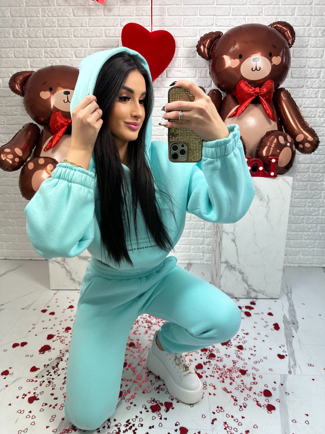 Komplet dresowy QUEEN - dres ocieplany z motywem korony