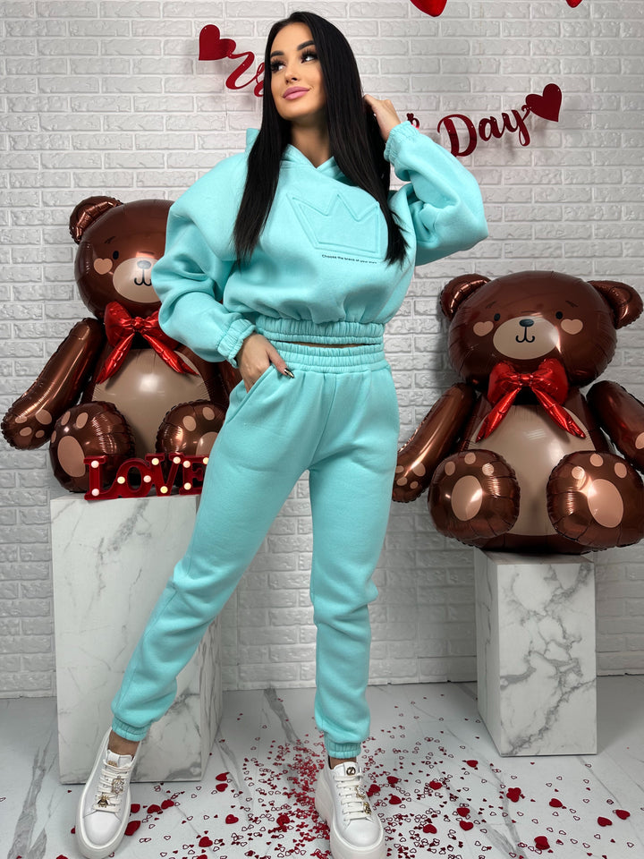 Komplet dresowy QUEEN - dres ocieplany z motywem korony