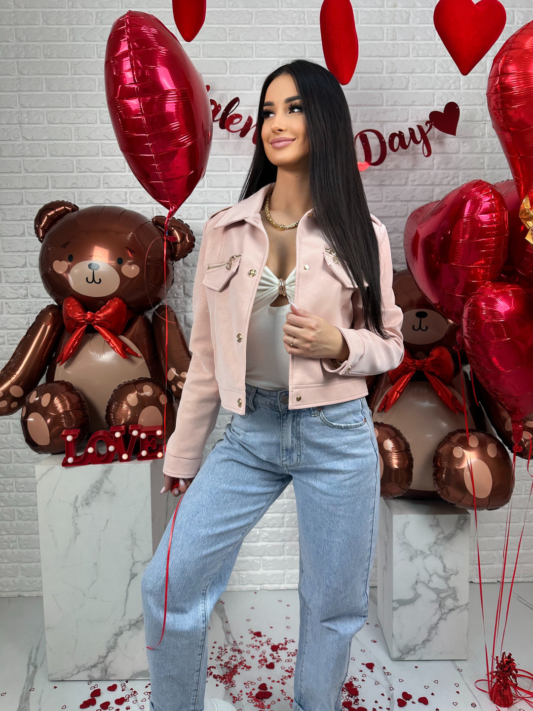 Kurtka AMELIA - materiał ala nubuk w wiosennych kolorach