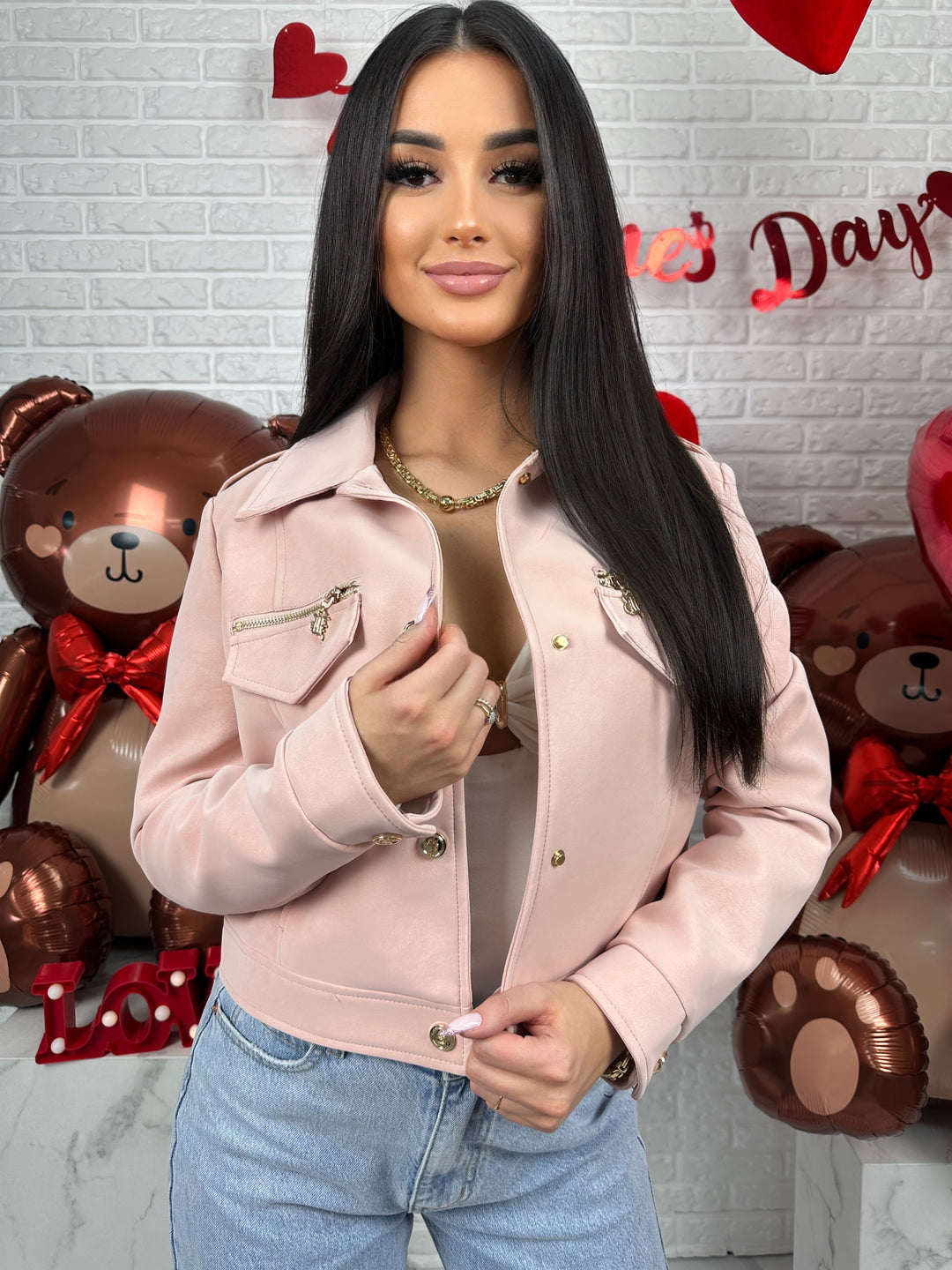 Kurtka AMELIA - materiał ala nubuk w wiosennych kolorach