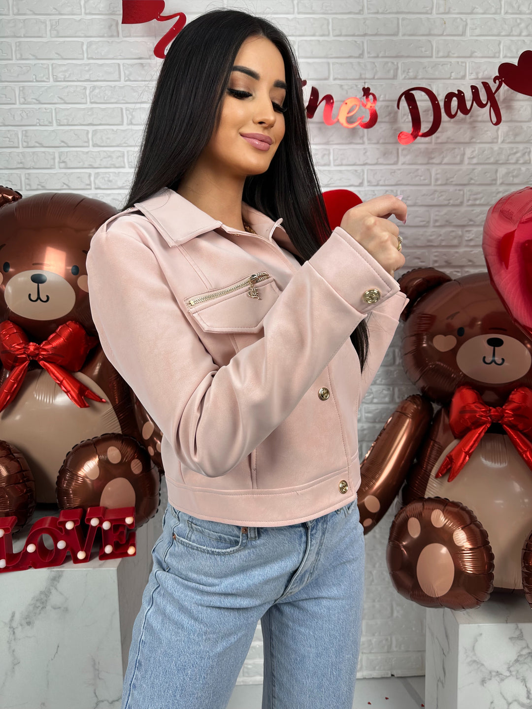 Kurtka AMELIA - materiał ala nubuk w wiosennych kolorach