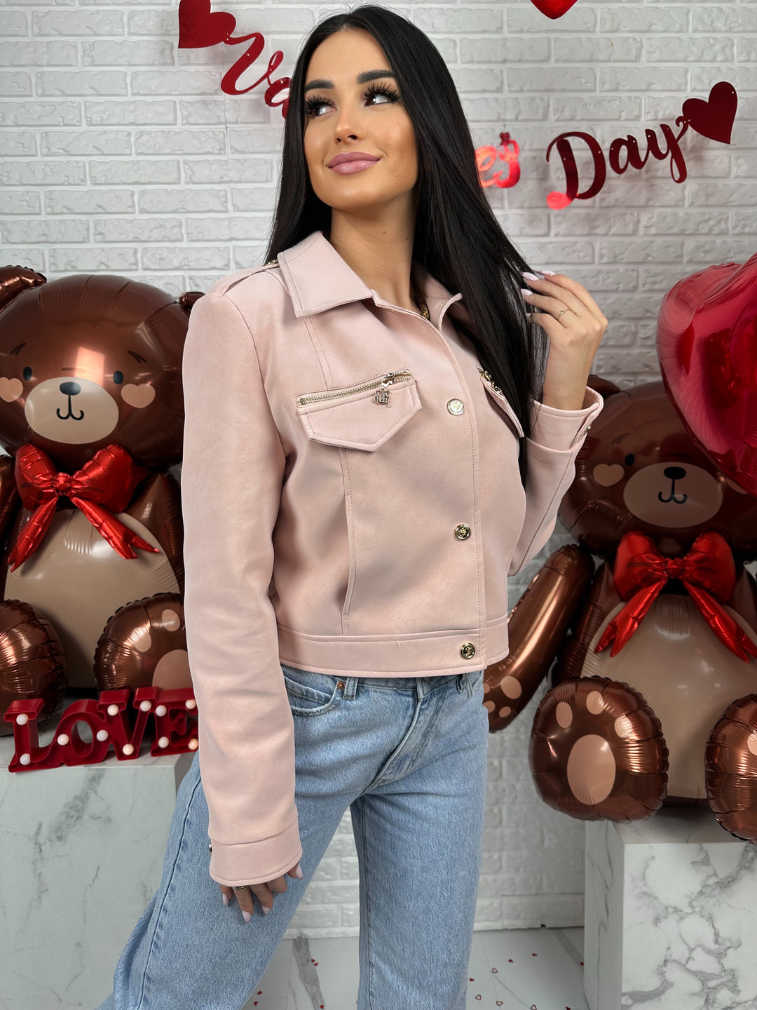 Kurtka AMELIA - materiał ala nubuk w wiosennych kolorach