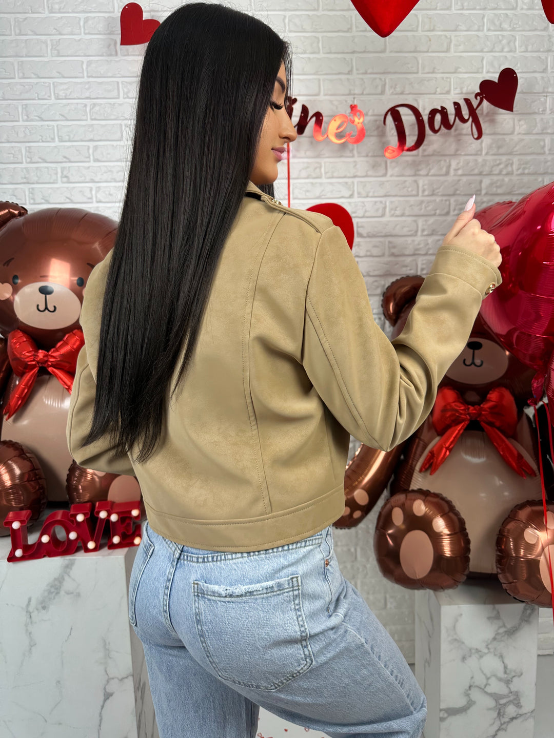 Kurtka AMELIA - materiał ala nubuk w wiosennych kolorach