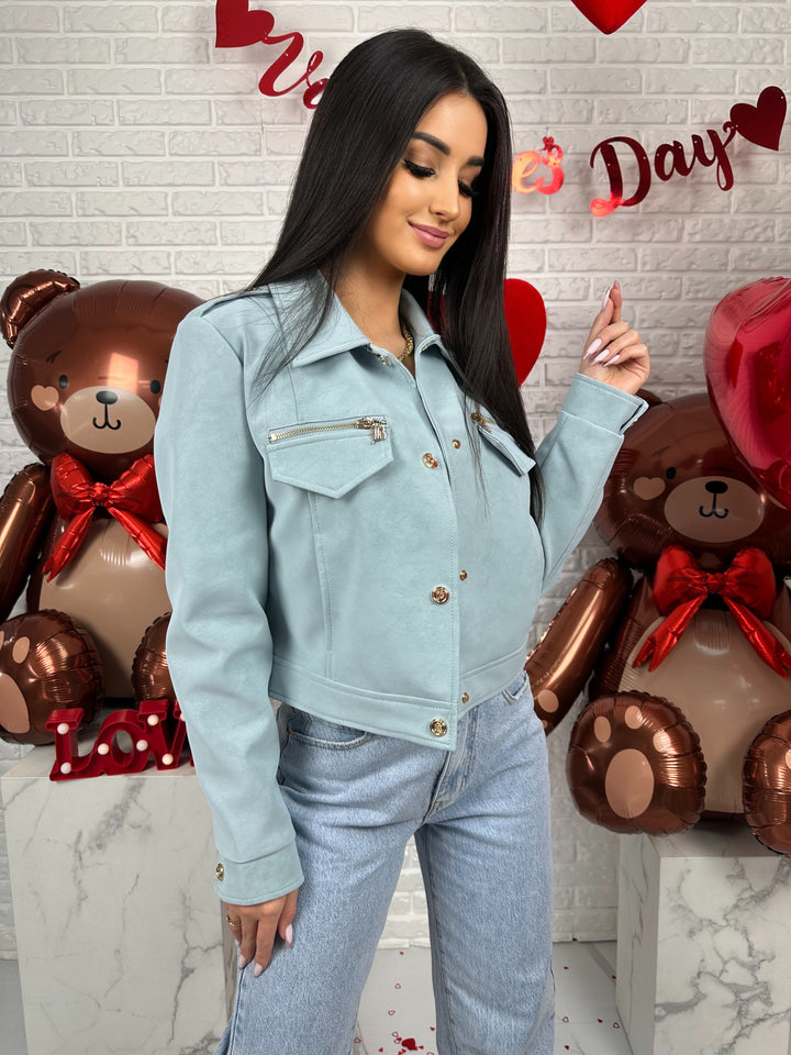 Kurtka AMELIA - materiał ala nubuk w wiosennych kolorach