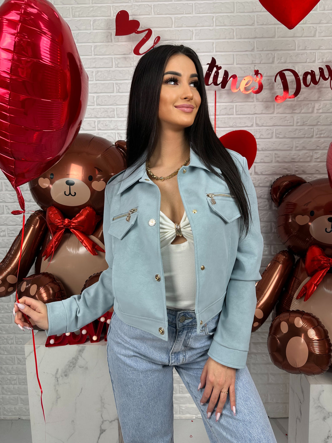 Kurtka AMELIA - materiał ala nubuk w wiosennych kolorach