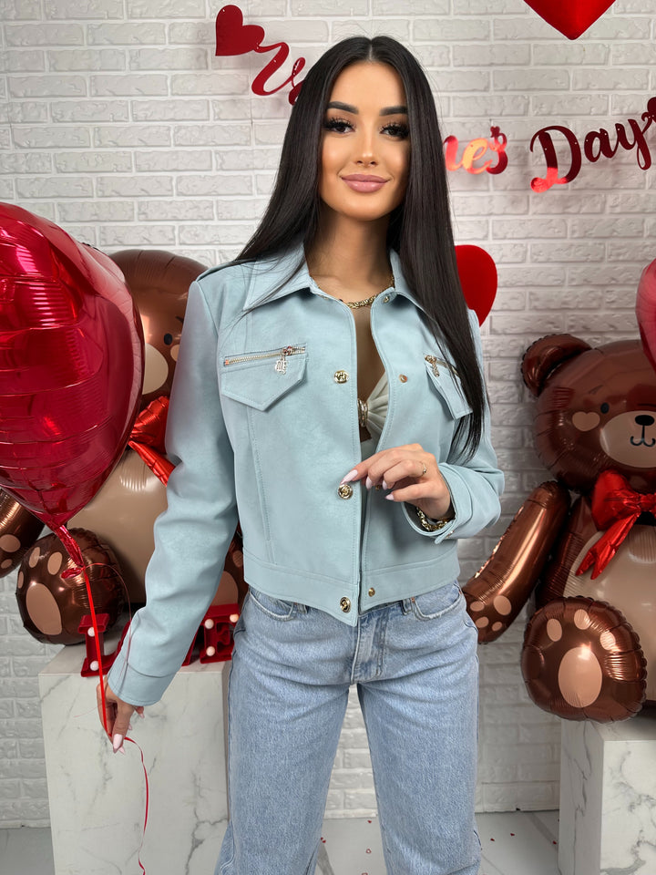 Kurtka AMELIA - materiał ala nubuk w wiosennych kolorach