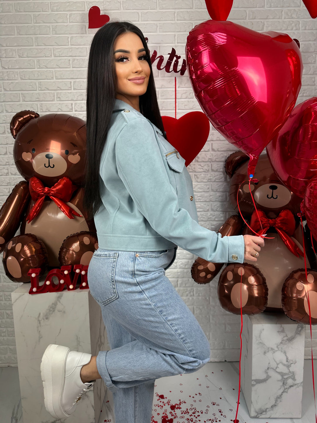 Kurtka AMELIA - materiał ala nubuk w wiosennych kolorach