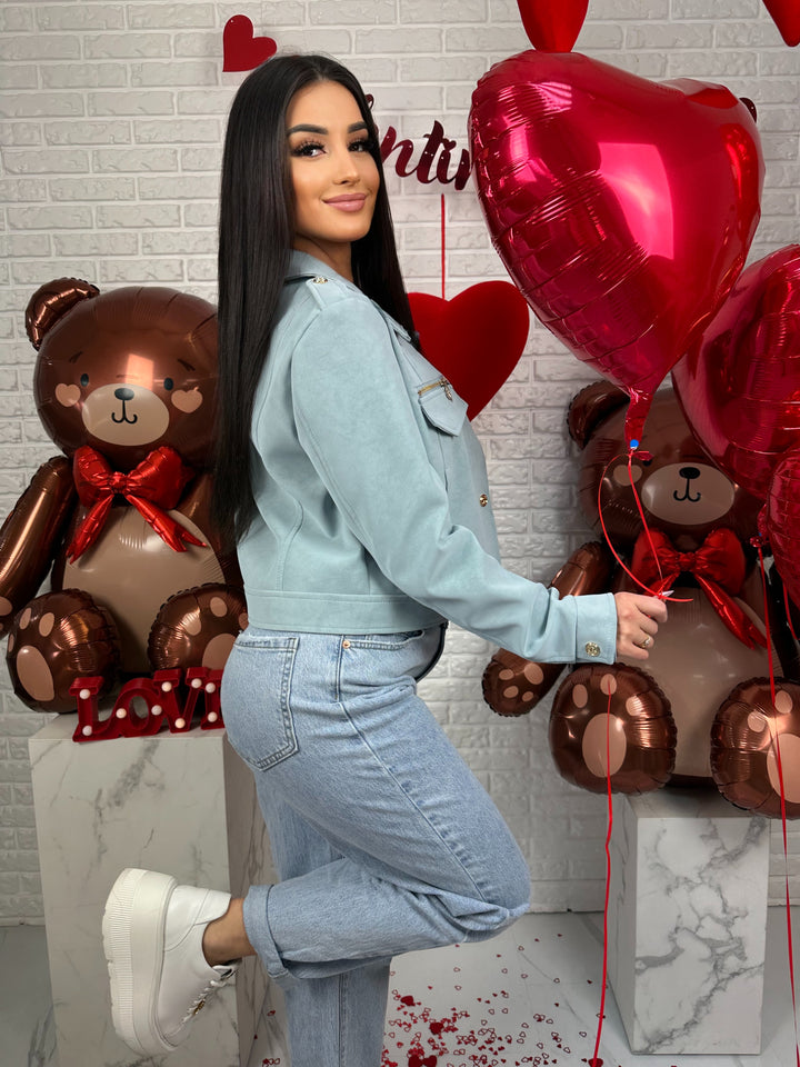 Kurtka AMELIA - materiał ala nubuk w wiosennych kolorach