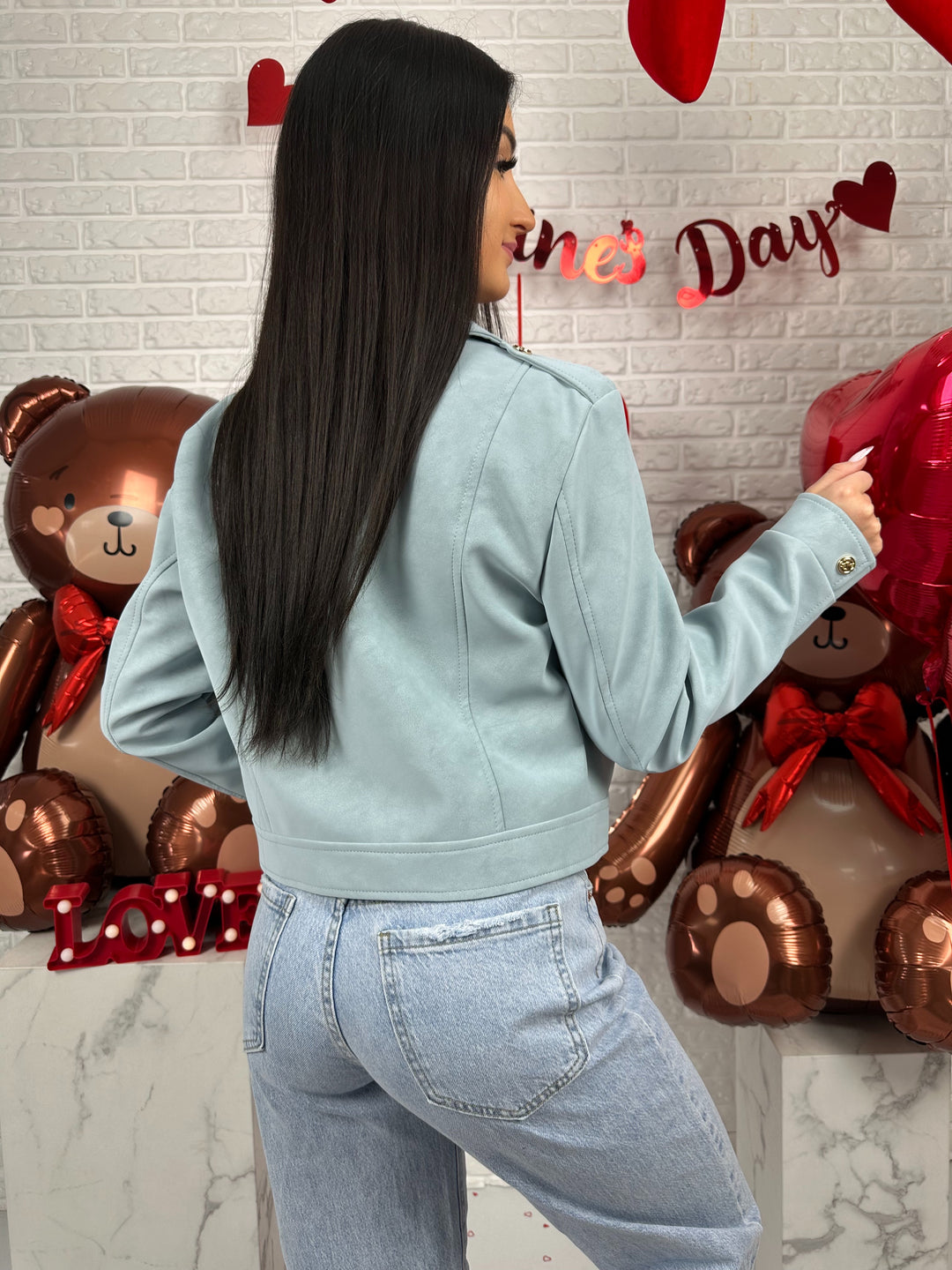 Kurtka AMELIA - materiał ala nubuk w wiosennych kolorach