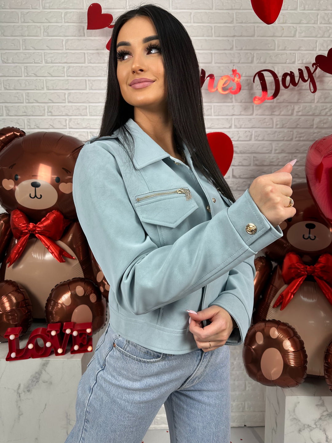 Kurtka AMELIA - materiał ala nubuk w wiosennych kolorach