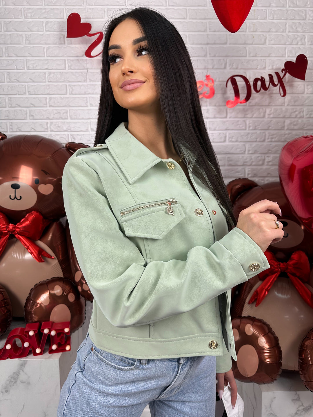 Kurtka AMELIA - materiał ala nubuk w wiosennych kolorach