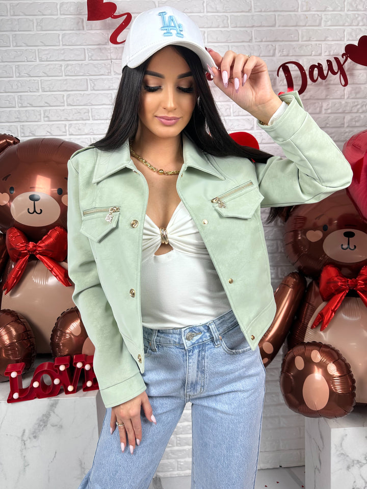 Kurtka AMELIA - materiał ala nubuk w wiosennych kolorach