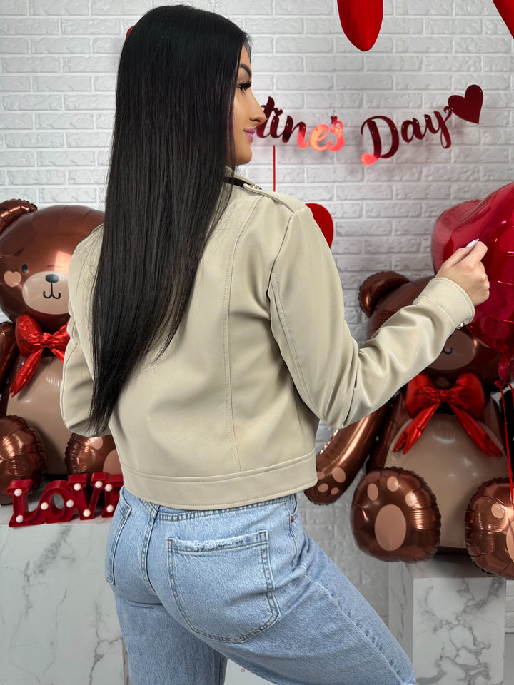 Kurtka AMELIA - materiał ala nubuk w wiosennych kolorach