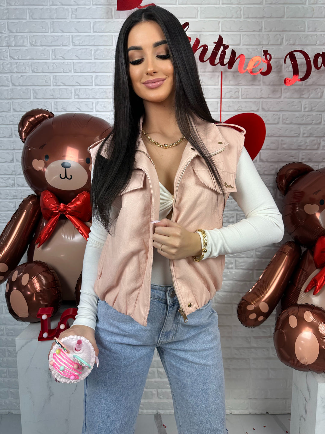 Kamizelka FLORA - modny fason wykonany z eco skóry