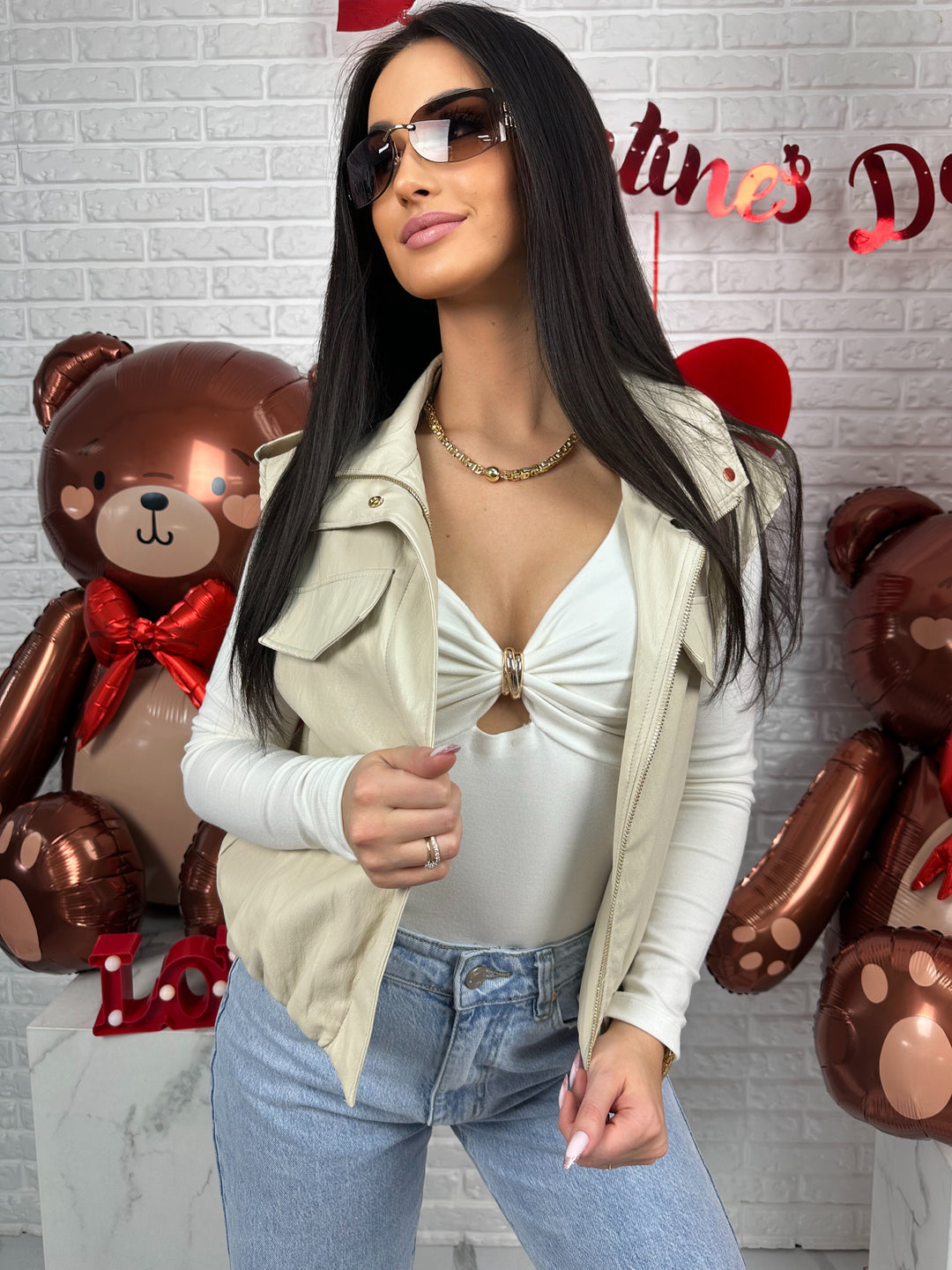 Kamizelka FLORA - modny fason wykonany z eco skóry