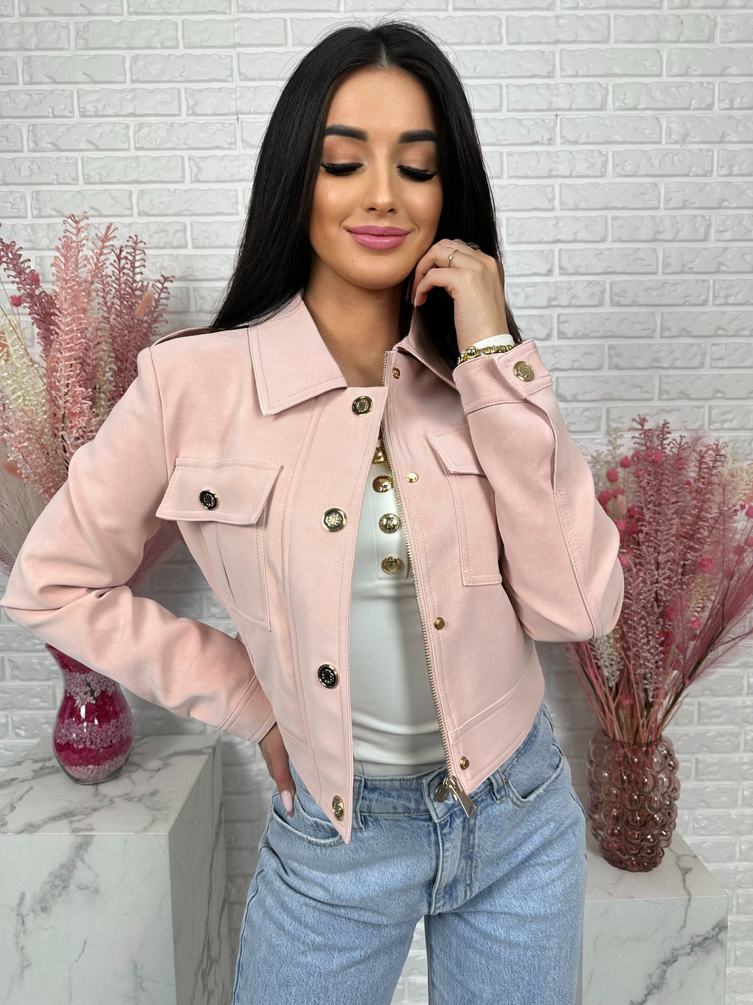 Wiosenna kurtka RITI - wykonana z zamszu ekologicznego