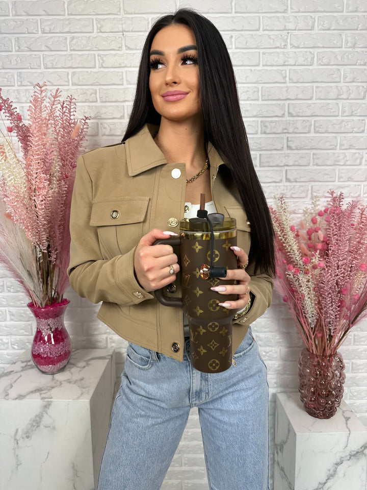 Wiosenna kurtka RITI - wykonana z zamszu ekologicznego