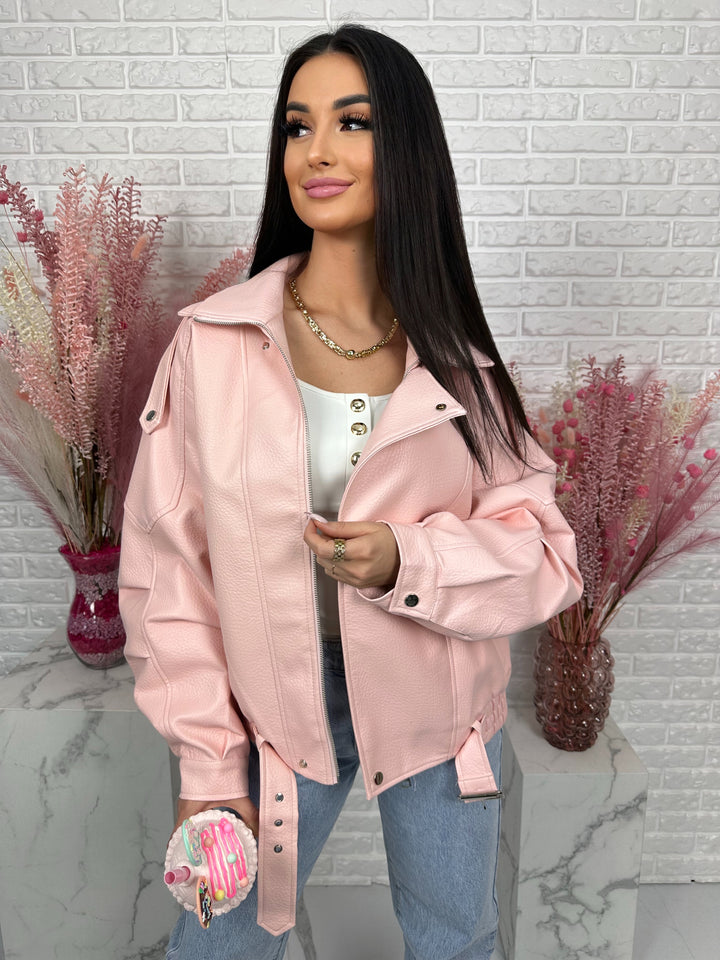 Kurtka wiosenna RICO - model oversize, skóra ekologiczna