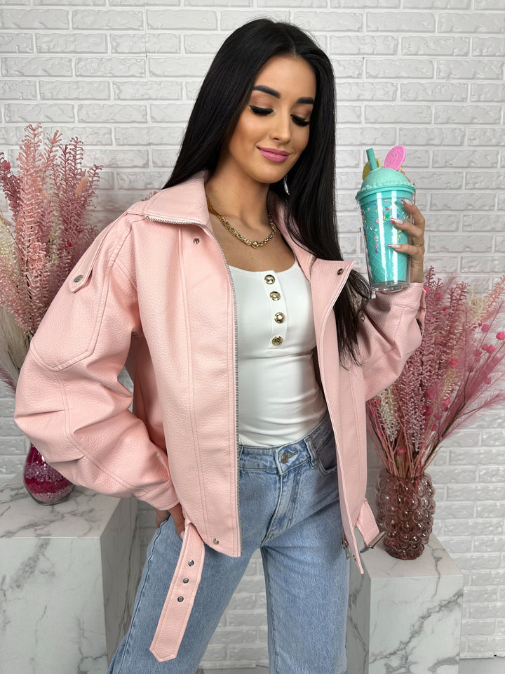 Kurtka wiosenna RICO - model oversize, skóra ekologiczna