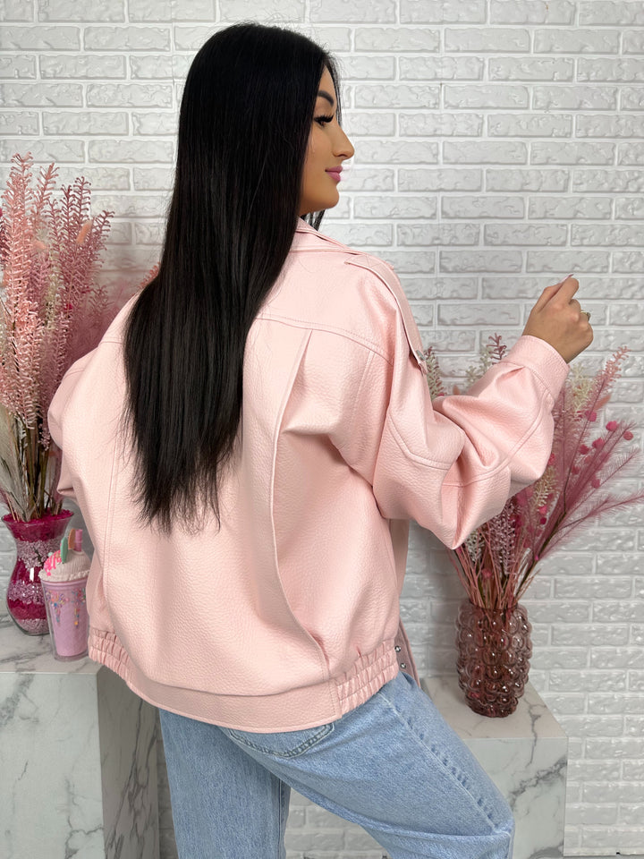 Kurtka wiosenna RICO - model oversize, skóra ekologiczna