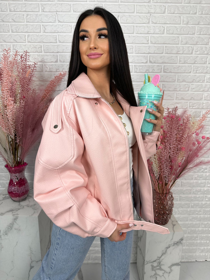 Kurtka wiosenna RICO - model oversize, skóra ekologiczna