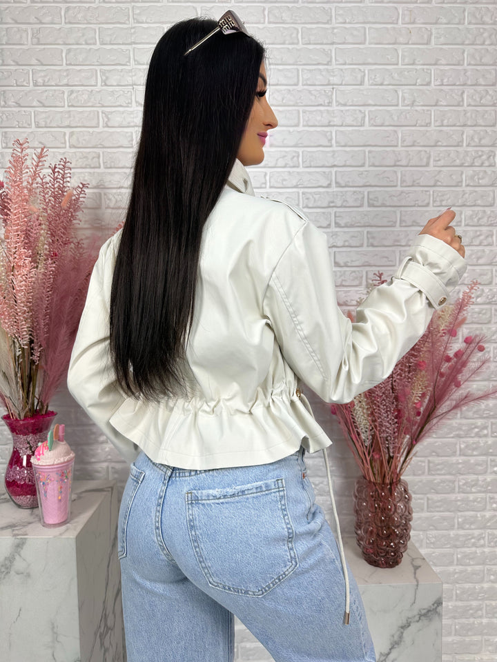 Parka na wiosnę DOLLARS - kurtka ze ściągaczem w pasie